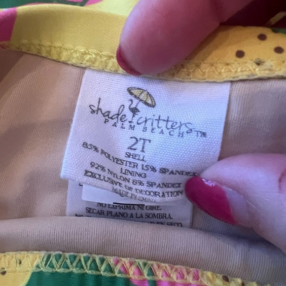 Shade Critters Girls Summer Lemonade High Waist Smocked Bikini in size 2T - Picture 4 of 5